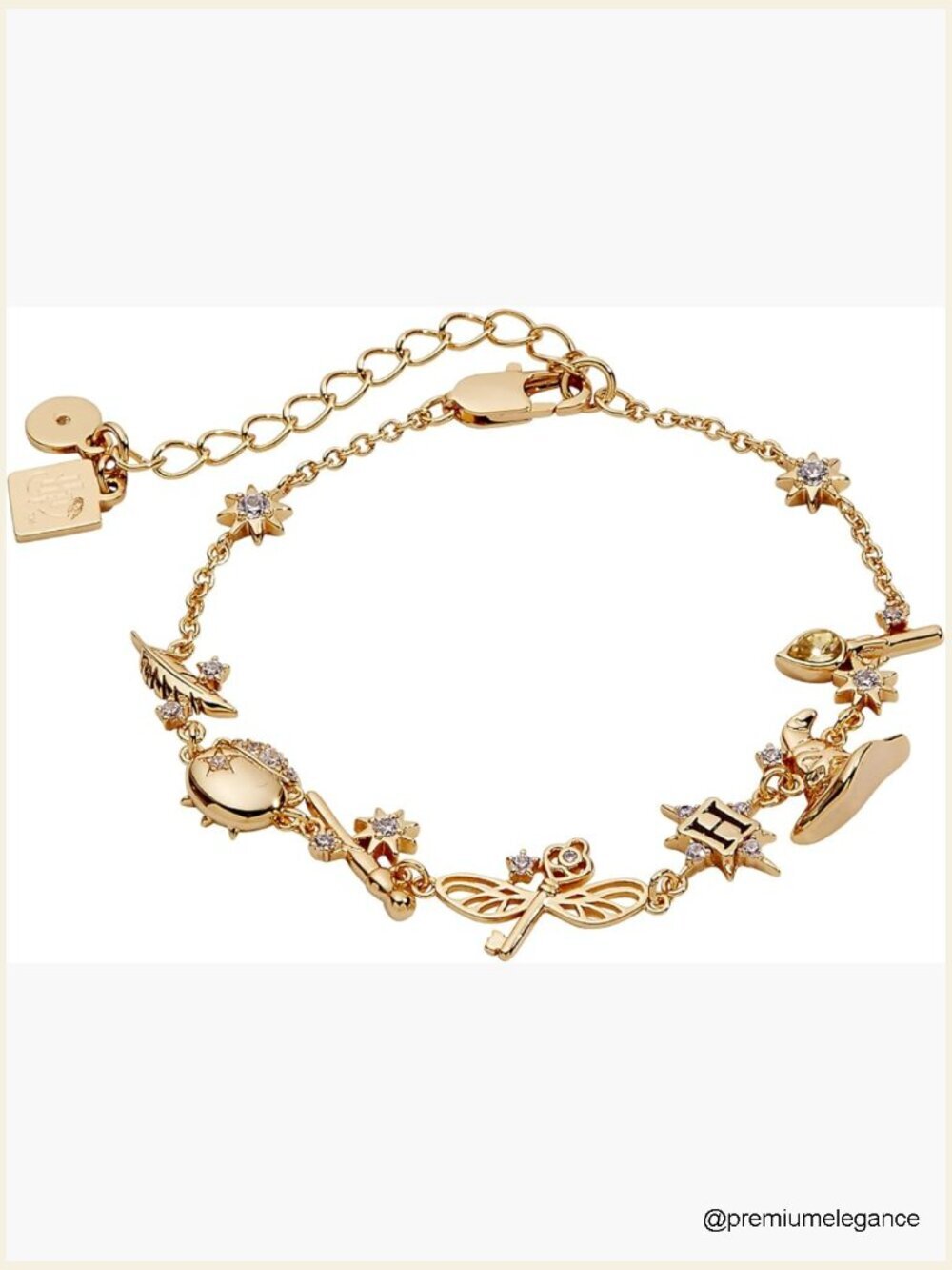 Enchanting Harry Potter Charm Bracelet - Nickel-Free, Gold-Plated, Lobster Claw